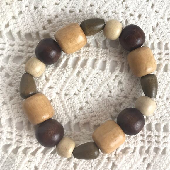 Turquoise Wood Bracelets Southwestern 4 Pc Stackable - Picture 6 of 6